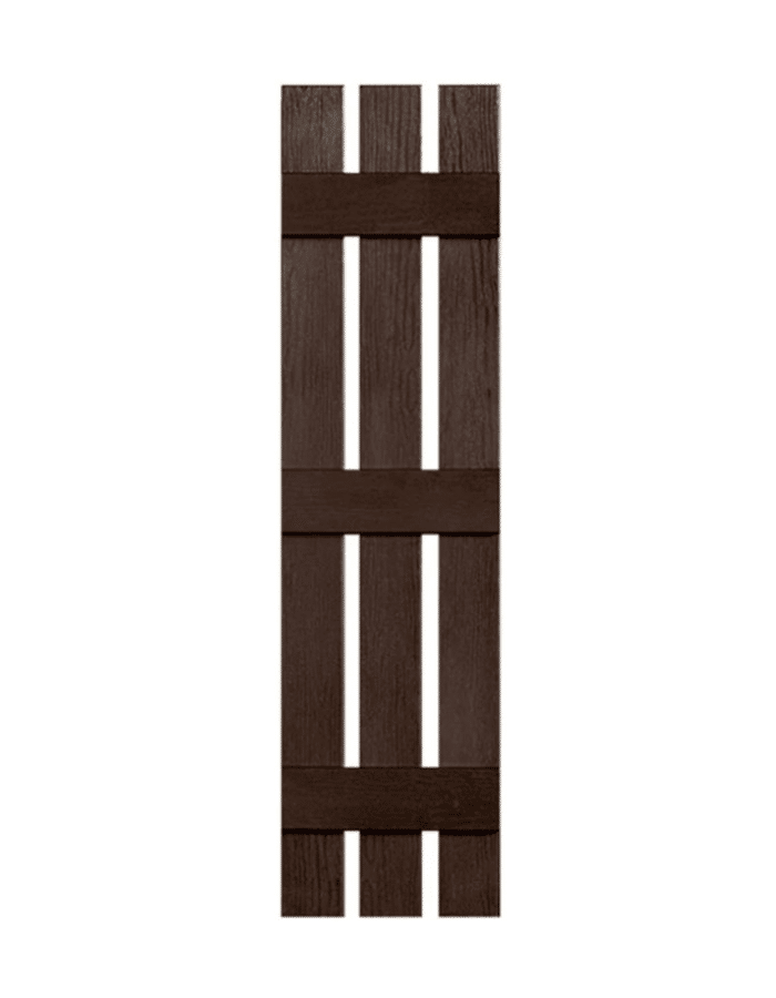 Brown Board & Batten 3-Panel | Shutters