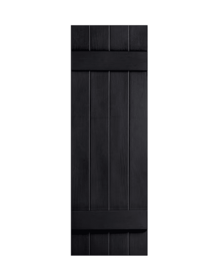 Black Board & Batten Closed 4-Panel | Shutters