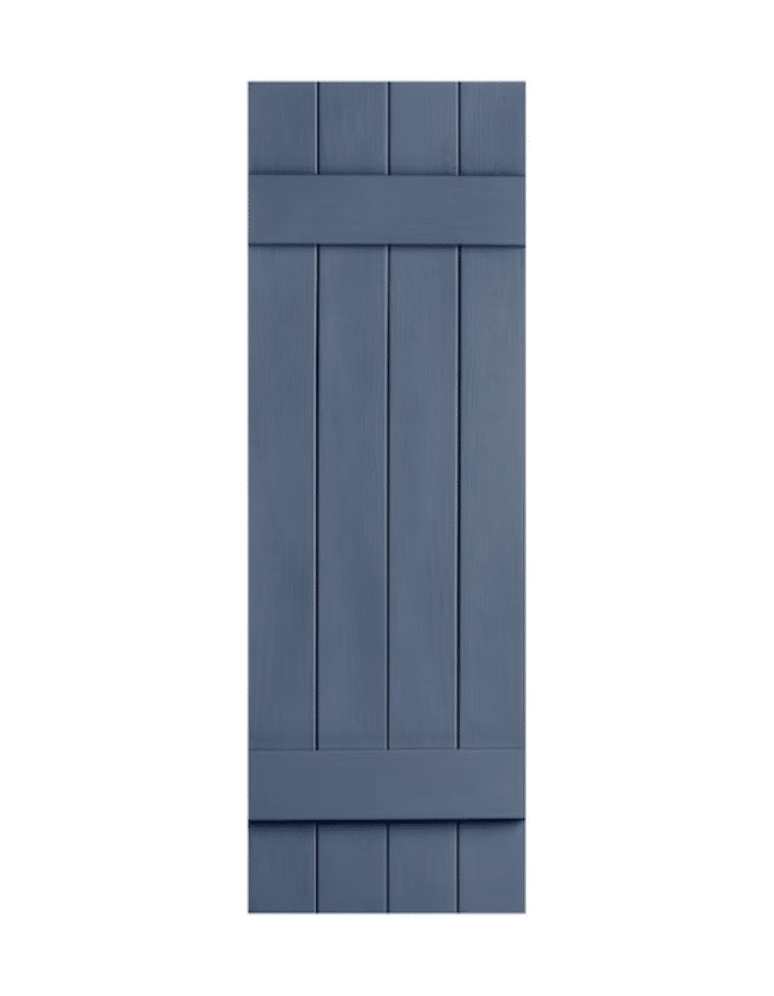 Blue Board & Batten Closed 4-Panel | Shutters