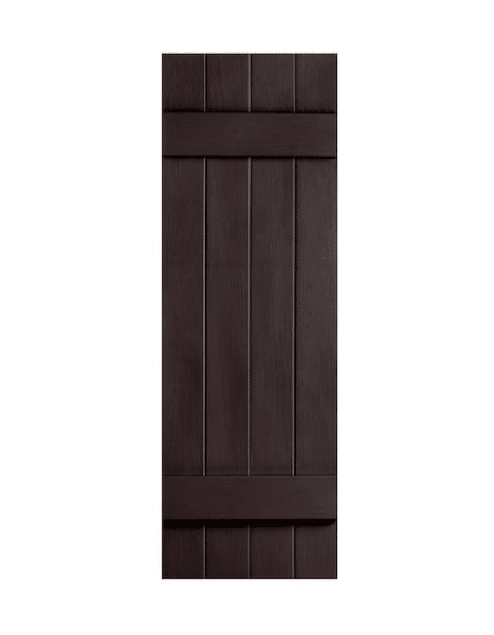 Brown Board & Batten Closed 4-Panel | Shutters