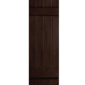 Chocolate Board & Batten Closed 4-Panel | Shutters