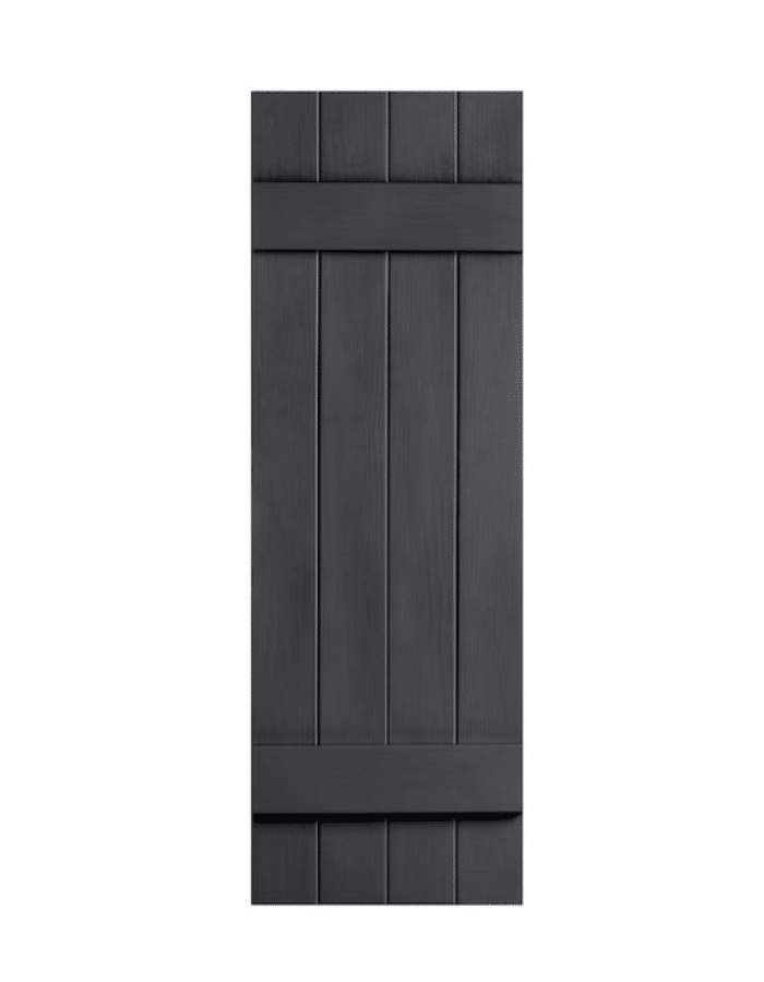 Gray Board & Batten Closed 4-Panel | Shutters