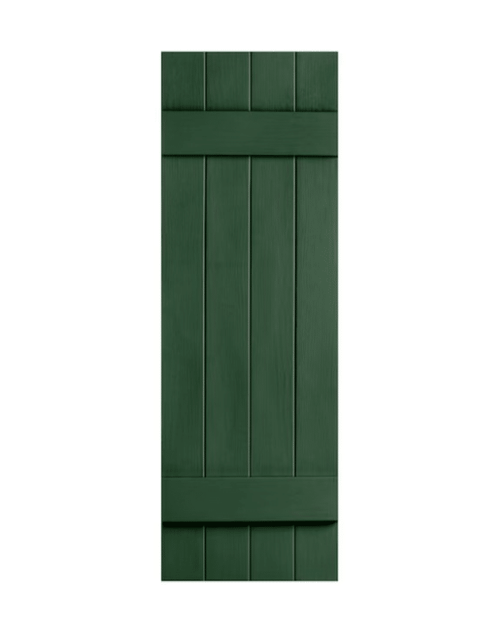 Green Board & Batten Closed 4-Panel | Shutters