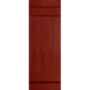 Red Board & Batten Closed 4-Panel | Shutters