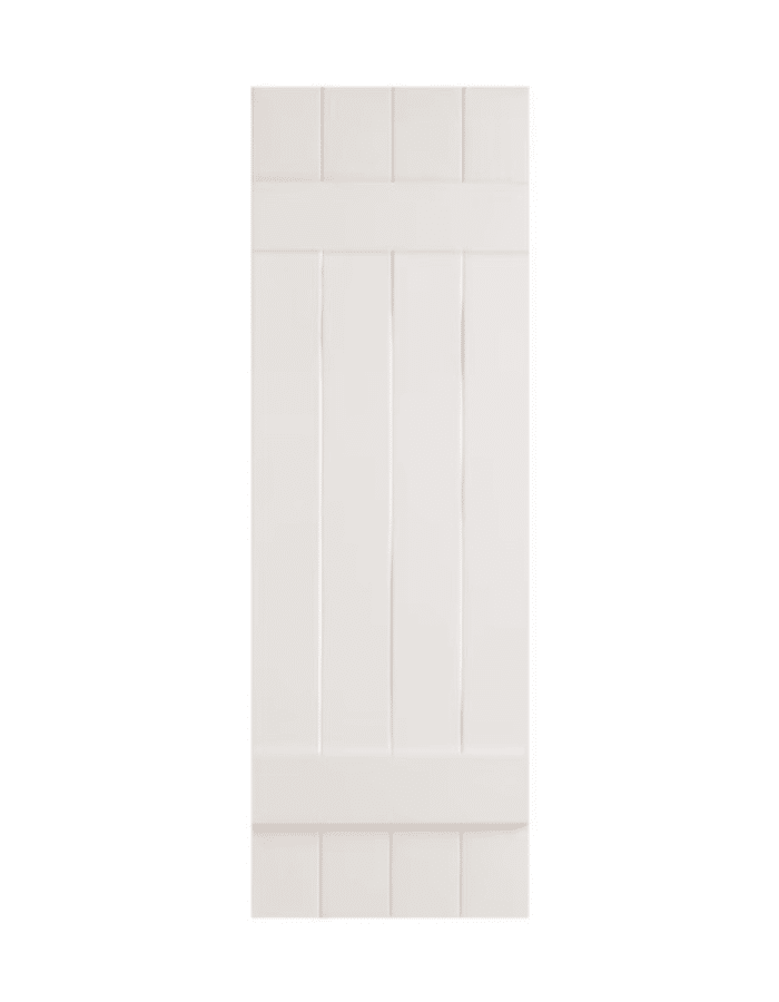 White Board & Batten Closed 4-Panel | Shutters