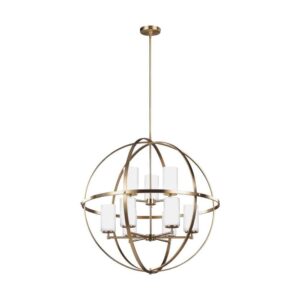 Satin Brass Alturas Collection Chandelier 2-Tier/9-Light | 3124609-848