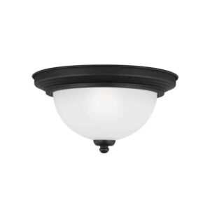 Midnight Black Geary Flush Mount Bedroom/Hall Light 1-Bulb | 77063-112