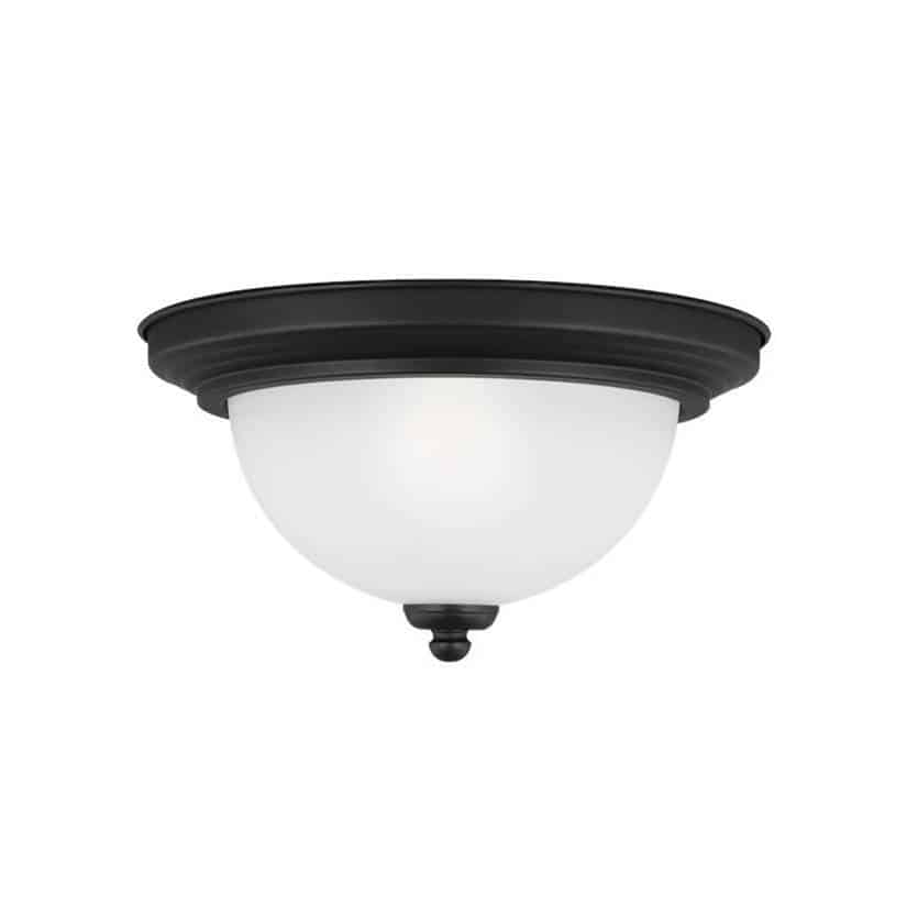 Midnight Black Geary Flush Mount Bedroom/Hall Light 1-Bulb | 77063-112