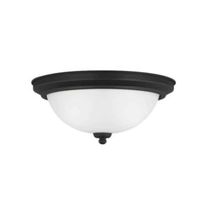 Midnight Black Geary Flush Mount Kitchen Light 2-Bulb | 77064-112