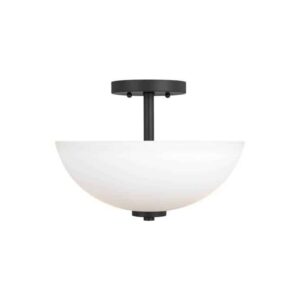 Midnight Black Oslo Collection Semi-Flush Convertible Pendant 2-Light | 77160-112