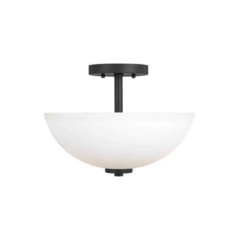 Midnight Black Oslo Collection Semi-Flush Convertible Pendant 2-Light | 77160-112