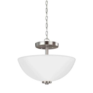 Nickel Oslo Collection SemiFlush Convertible Pendant 2-Light | 77160-962