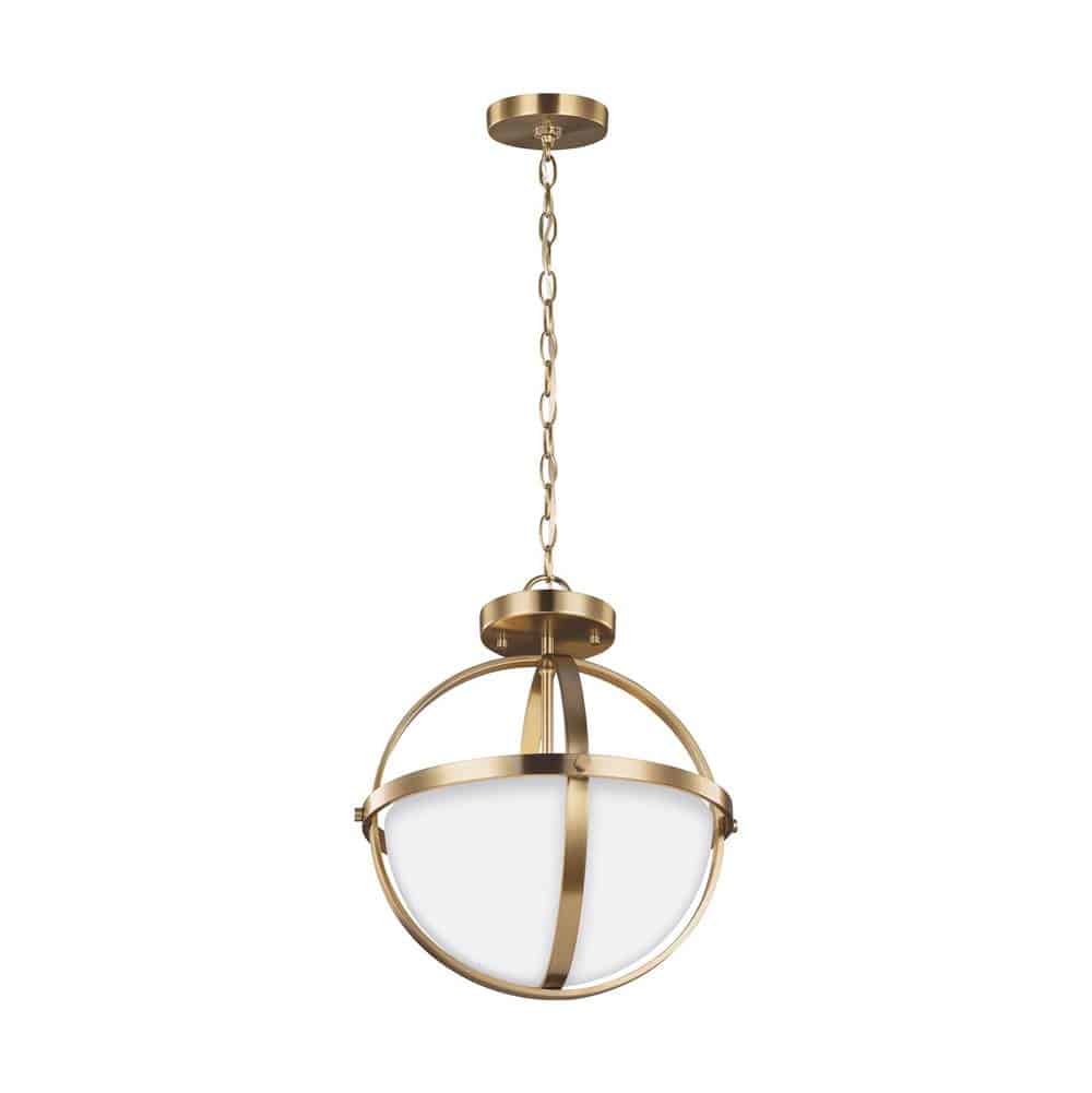 Satin Brass Alturas Collection Semi-Flush Convertible Pendant in 2-Light | 7724602-848