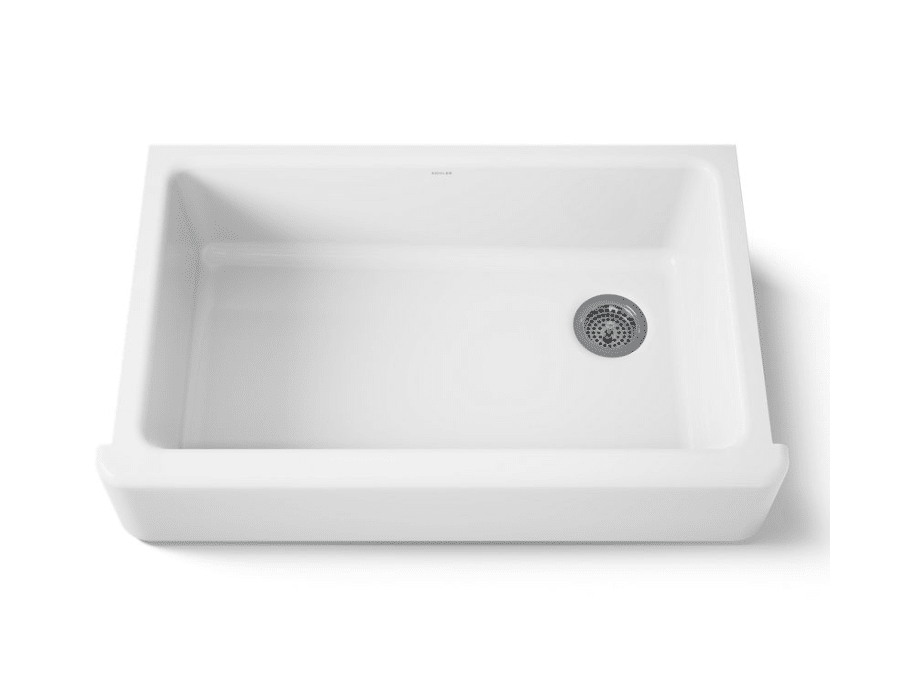 Kohler Enameled Cast Iron Apron Sink K-6489 | Quartz Countertop
