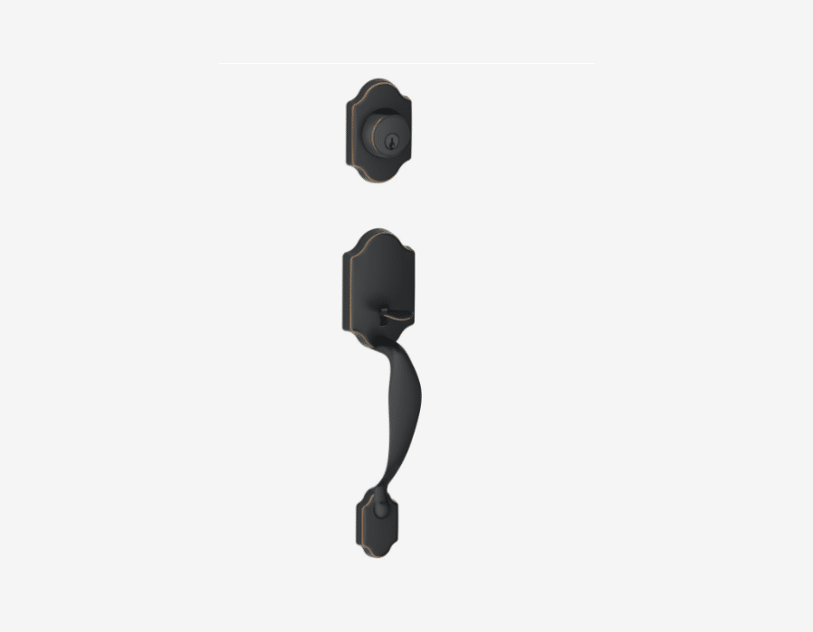 Aged Bronze | Paris Handleset with Deadbolt